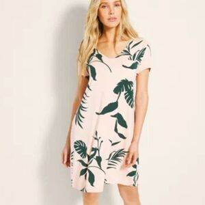 Soma Women's Floral Sleepshirt L Multicolor Short Sleeve with Pocket